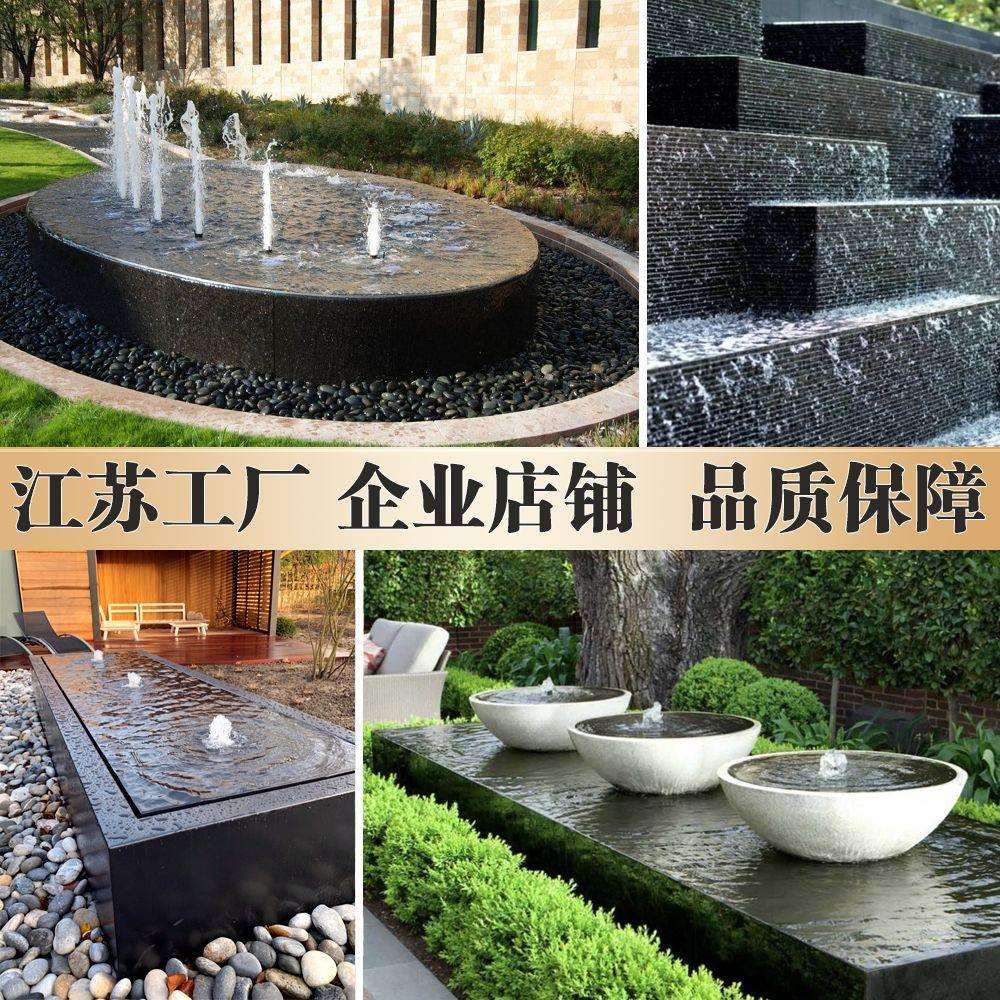 石钵盆流水摆件庭院水景观小品石雕工艺品喷泉喷水池花园装饰石材