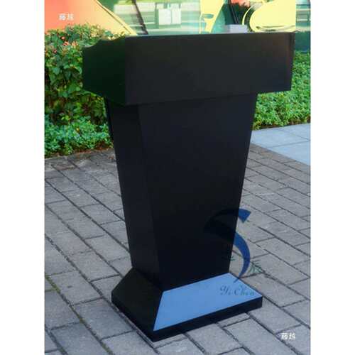 不锈钢演讲台五金讲台桌迎宾台黑色接待台咨客台主持台户外演讲桌