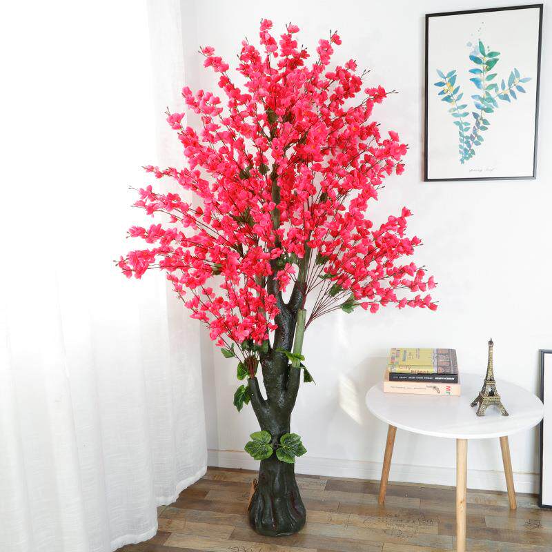 仿真桃花盆栽植物室内花大型桃树落地绿植摆件客厅装饰塑料假盆景