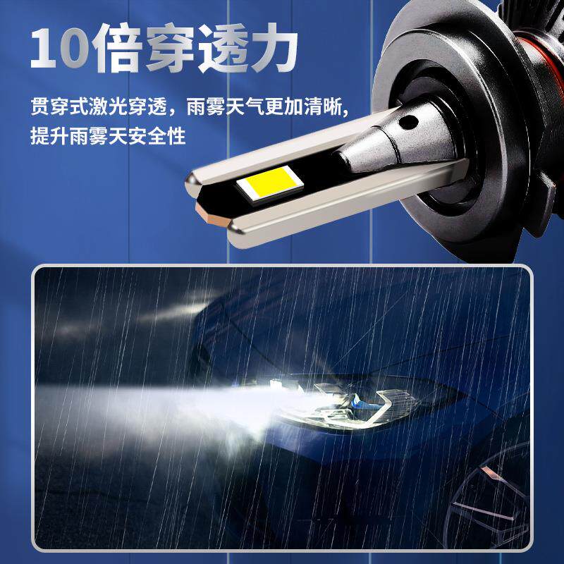 跨境现货汽车led大灯大功率120W改装超亮聚光汽车双光透镜前照灯
