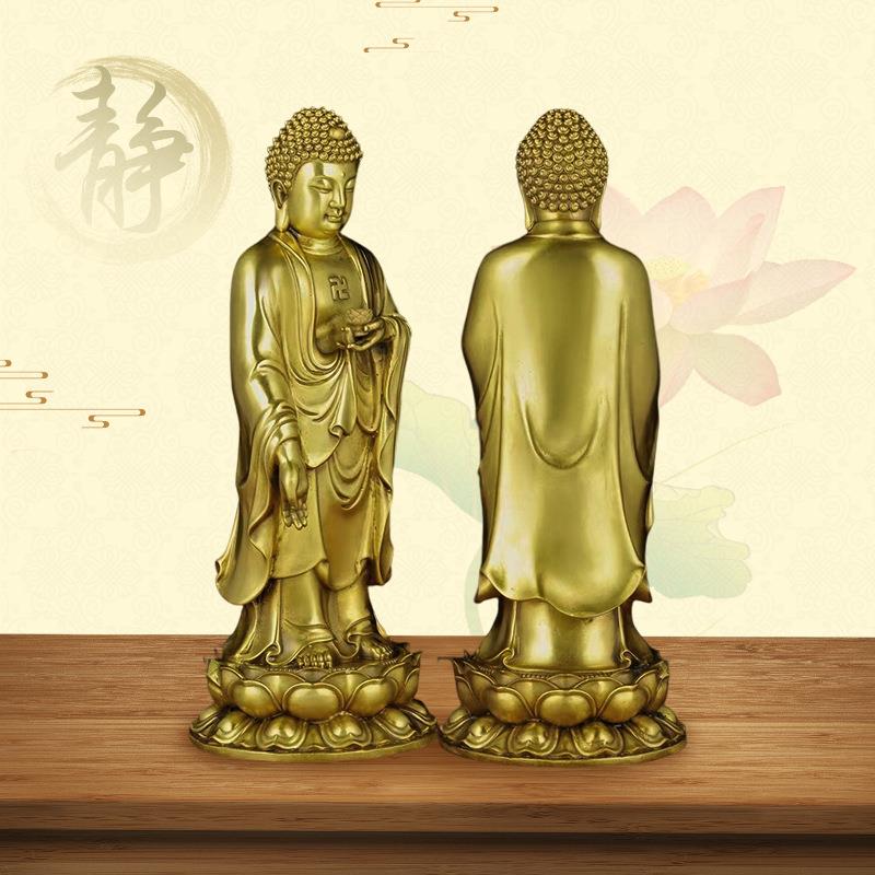 厂家佛门西方三圣阿弥陀佛观世音菩萨大势至菩萨纯铜菩萨摆件
