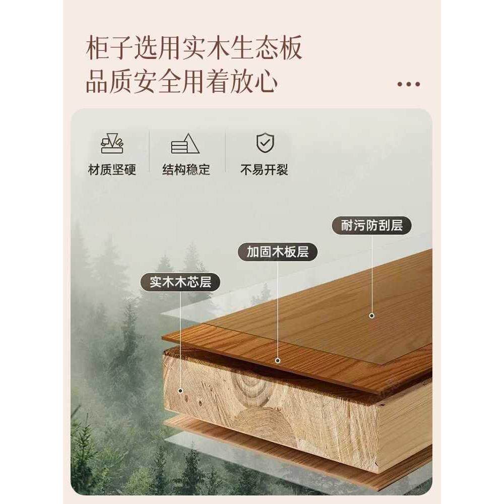中古风家用小户型实木电视柜落地置物架客厅柜子储物柜靠墙格子柜