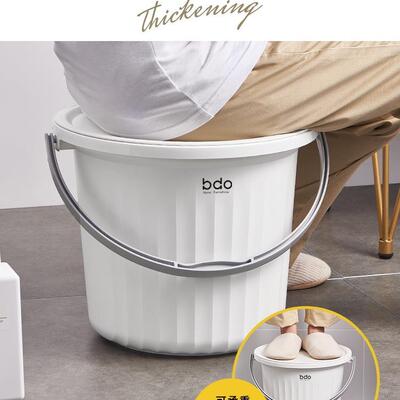 bdo带盖水桶家用加厚手提桶塑料盆学生宿舍套装可坐洗澡桶塑料桶
