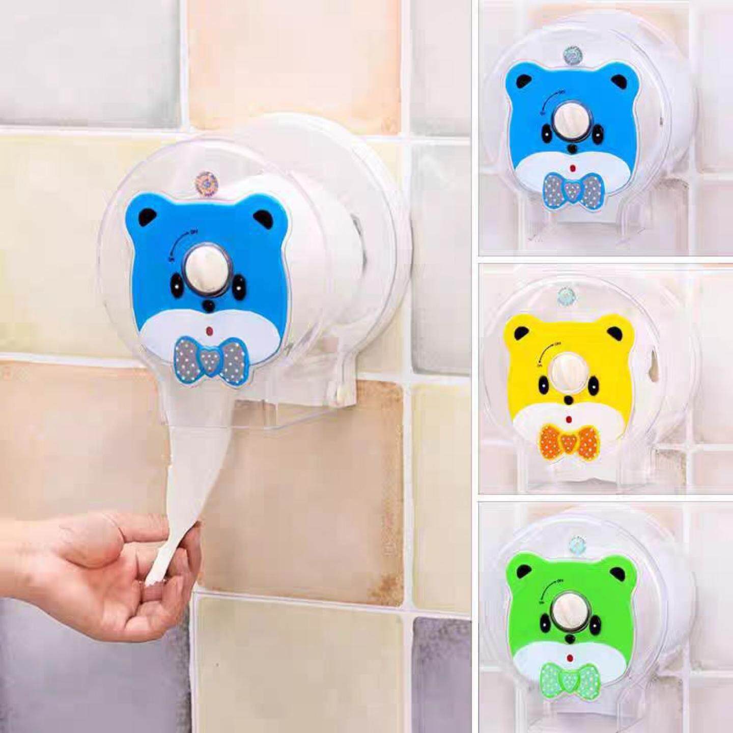 创意卡通纸巾盒厕所塑料手纸盒卫生间卷纸盒带吸盘纸巾架卷纸器