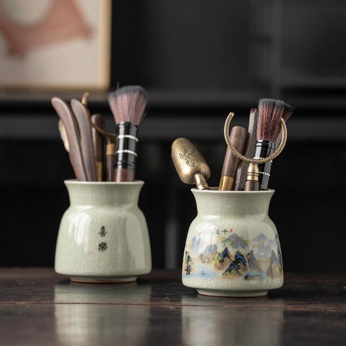 哥窑茶道六君子泡茶工具大全功夫茶具配件茶道套装笔刀夹勺