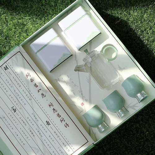 绿茶器一壶三杯茶具套装家用耐热玻璃泡茶器茶杯红茶绿茶龙井空罐