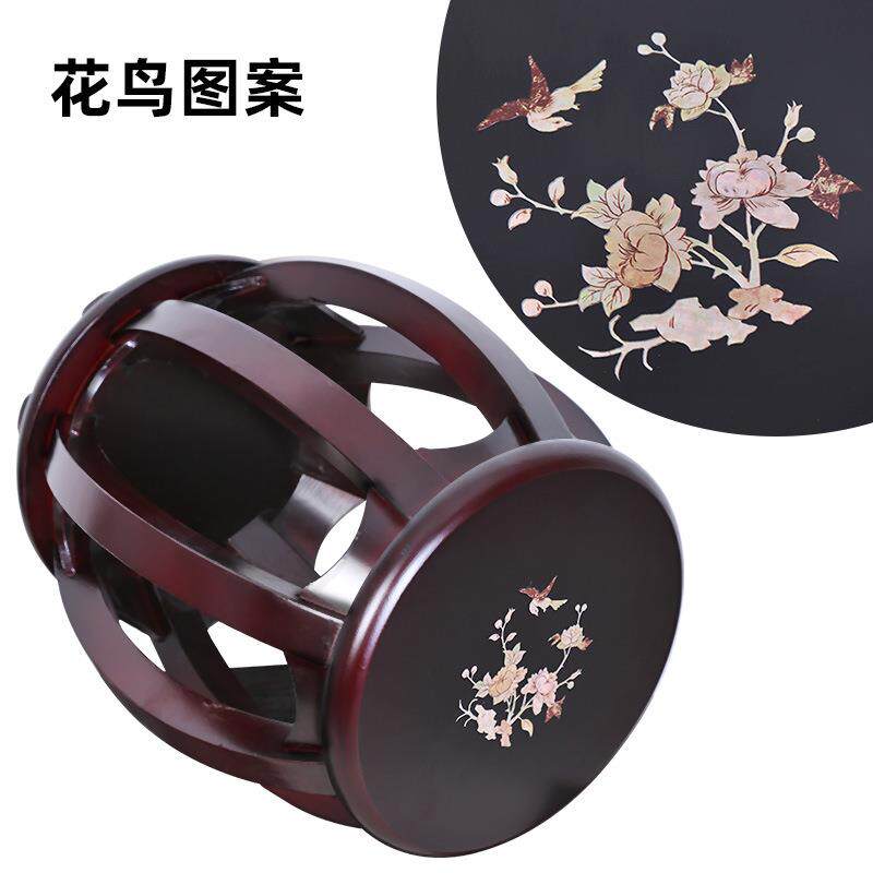 古筝凳古筝实木凳子 花鸟图实木古筝凳 圆凳硬木古琴凳子