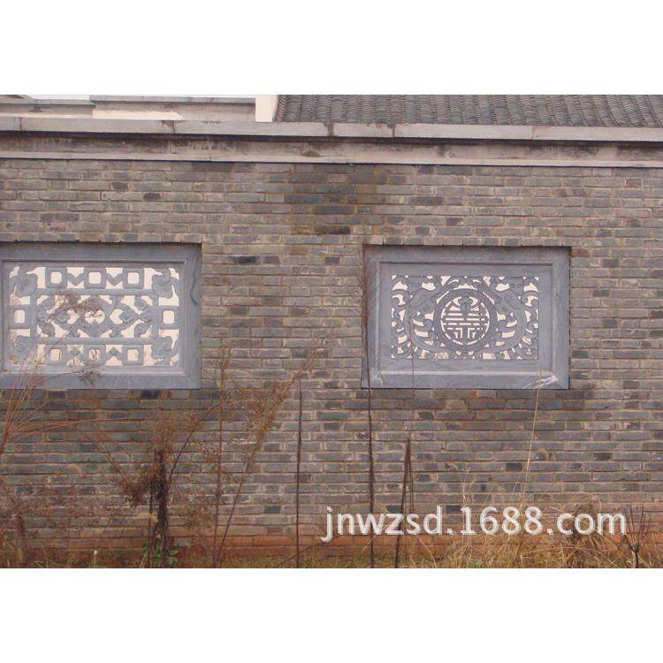 曲阳石雕窗纸 仿古石头窗纸雕刻图片 古建石刻窗户纸价格