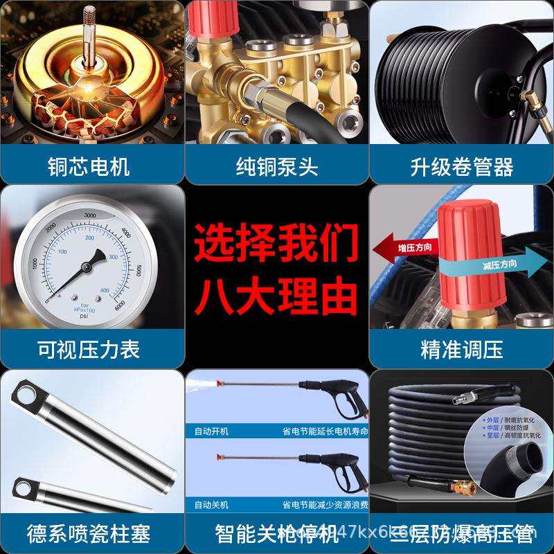 高压洗车机专用高压水抢220V大功率洗车器养殖场工业超高压清洗机
