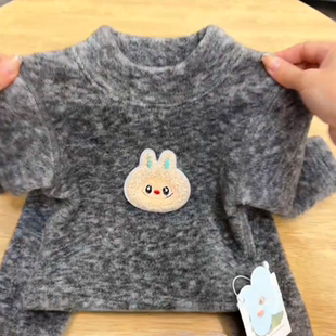 儿童半高领加绒加厚打底衫宝宝保暖上衣男女童一体绒内穿卫衣冬款