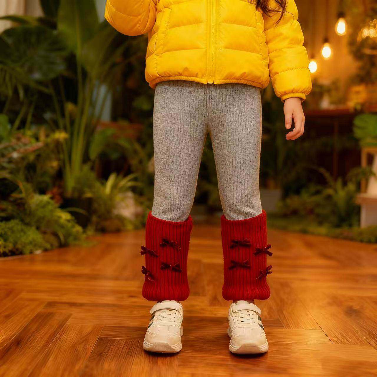 女童堆堆袜打底裤2025秋冬新款宝宝韩系百搭加绒加厚裤子儿童外穿