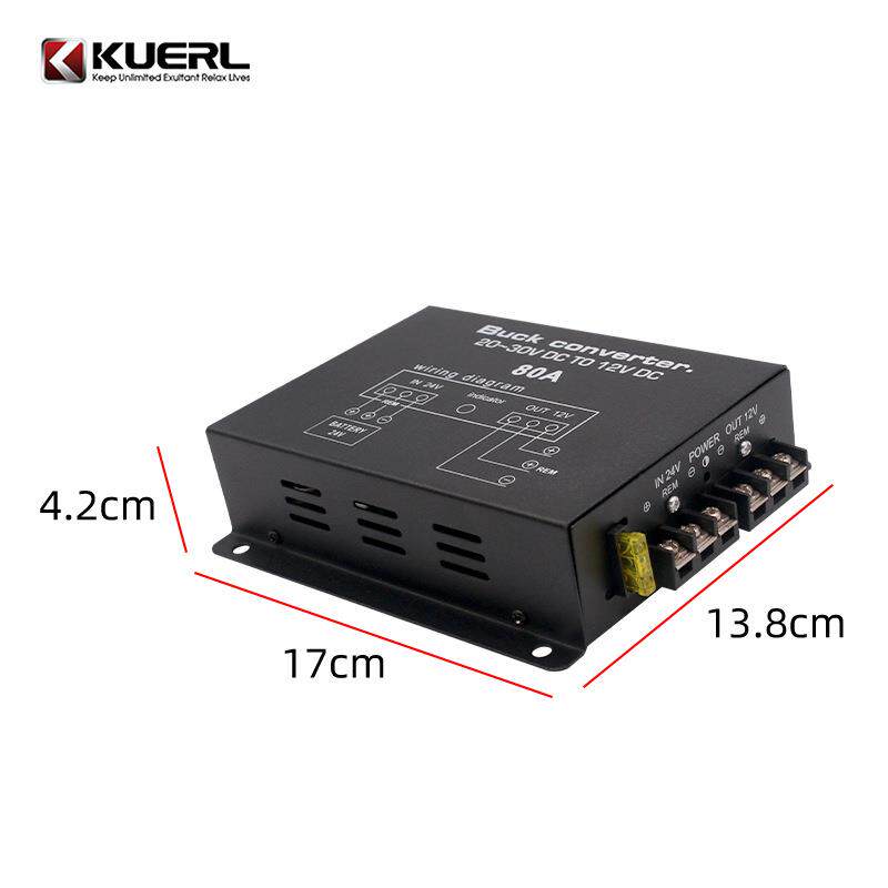 厂家车载电源转换器带温控60A80A100A大功率24V转12V降压器