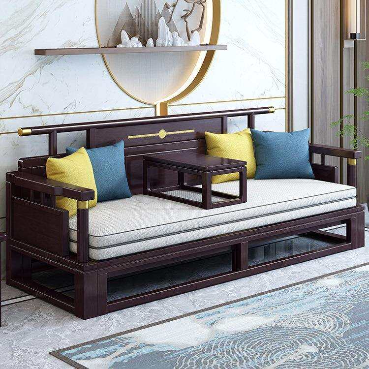 新中式全实木罗汉床简约沙发床折叠两用大小户型新款客厅一体床榻