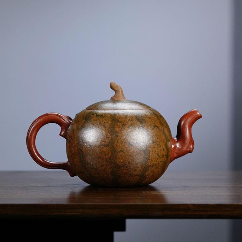 宜兴紫砂壶原矿底槽清茶壶名家手工制作西瓜壶高档泡茶壶厂家