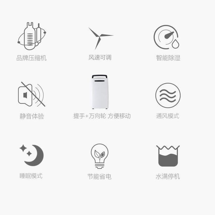 家用除湿机全屋抽湿机商用吸湿卧室别墅地下室智能静音节能