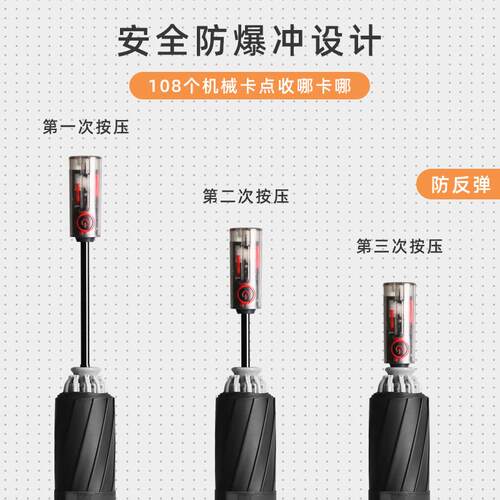 10骨品质德国机械全自动反向超大伞折叠晴雨伞大号三折伞