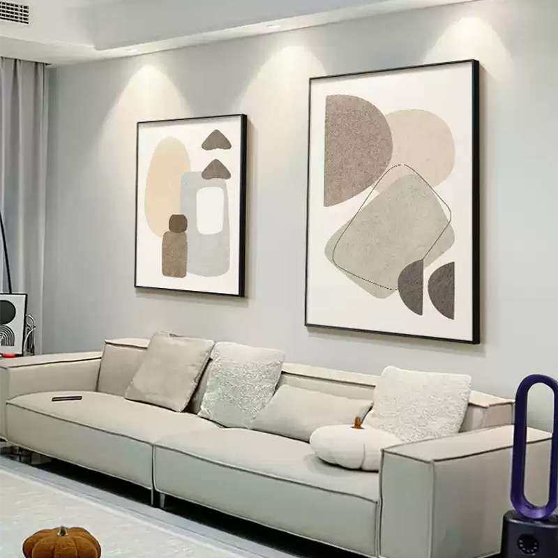 时光物语 莫兰迪抽象装饰画奶油风简约艺术几何客厅落地画玄关画