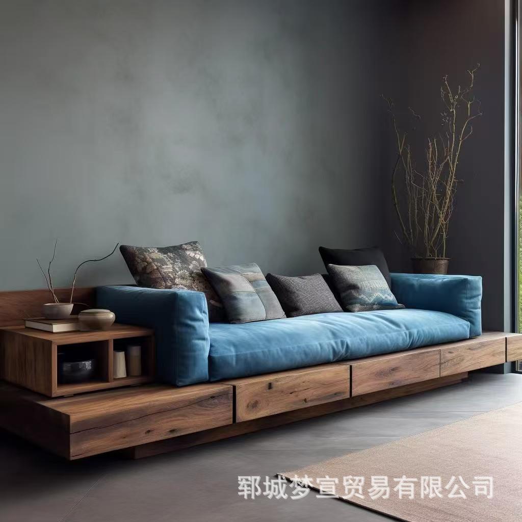 中式老榆木沙发客厅装饰直排沙发床实木沙发组合罗汉床榆木沙发床