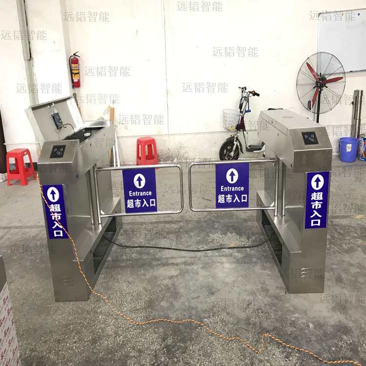 桥式超市感应摆闸门/单向出入口速通摆闸门/社区过道单车行人闸机