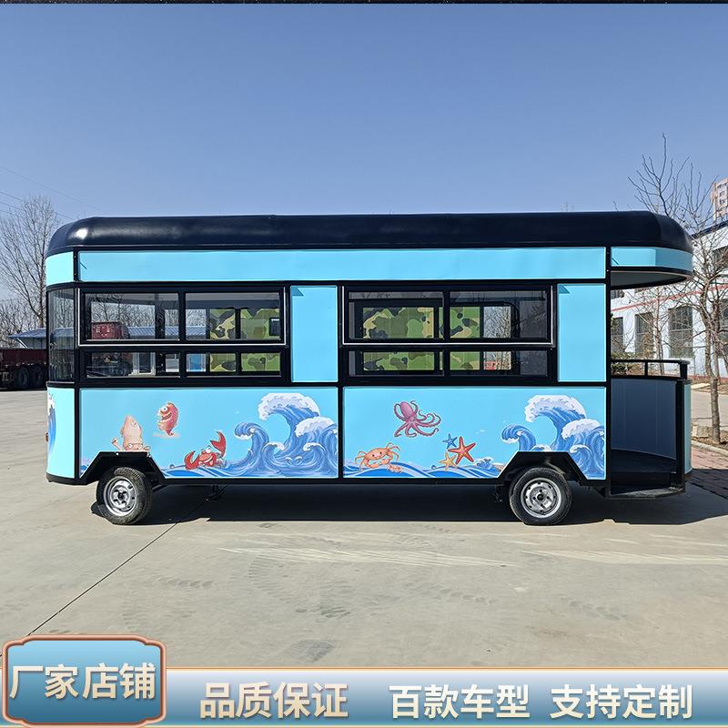 时光巴士 复古汽车餐饮小吃零售花车美食店车 街区美陈景观售卖车