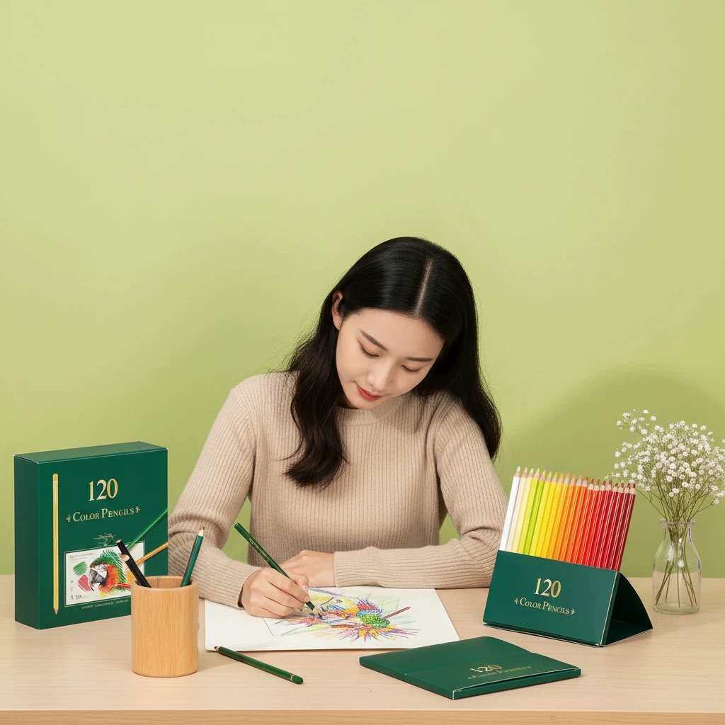 启励大师级油性绘画彩色铅笔填色120色专业美术生彩铅绘画专用