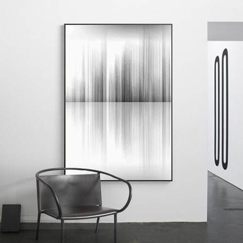 大幅黑白灰工业风装饰画意式简约轻奢现代抽象挂画客餐厅玄关壁画