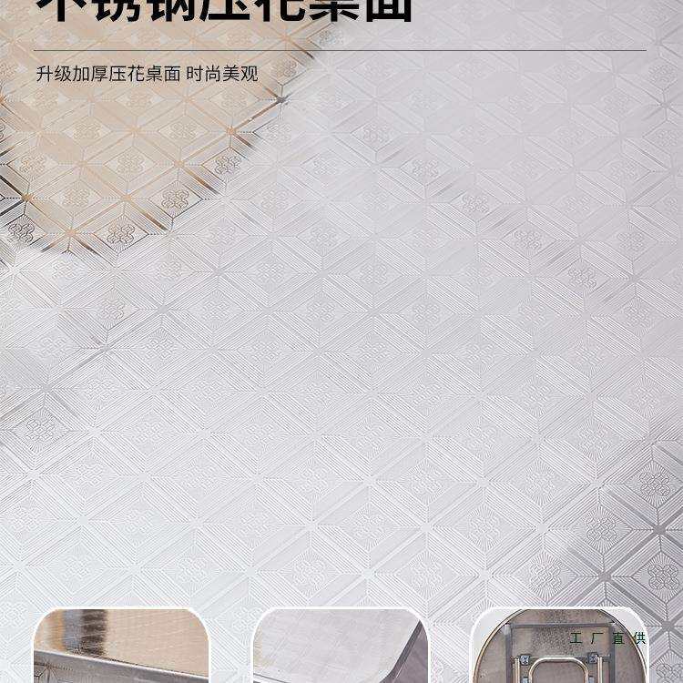 不锈钢方桌子折叠餐桌家用简易饭桌港风烧烤茶餐厅甜品小吃店圆桌