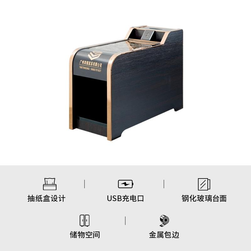 带门柜储物功能带LED客厅沐足桑拿美甲沙发配套茶几边几MC-036