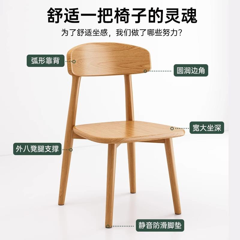 实木椅子2025新款家用舒适靠背椅简约商用休闲办公电脑椅坐垫餐椅
