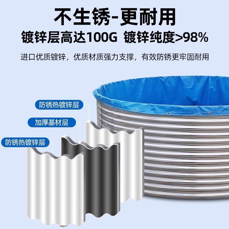 镀锌板养鱼帆布水池户外高密度养殖池养鱼专用水箱农业灌溉储水池