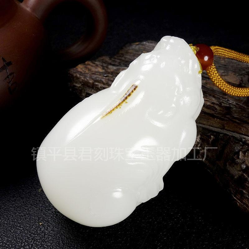 阿富汗玉青白玉白玉猪貔貅泰迪手把件巴玉米黄白菜手把件