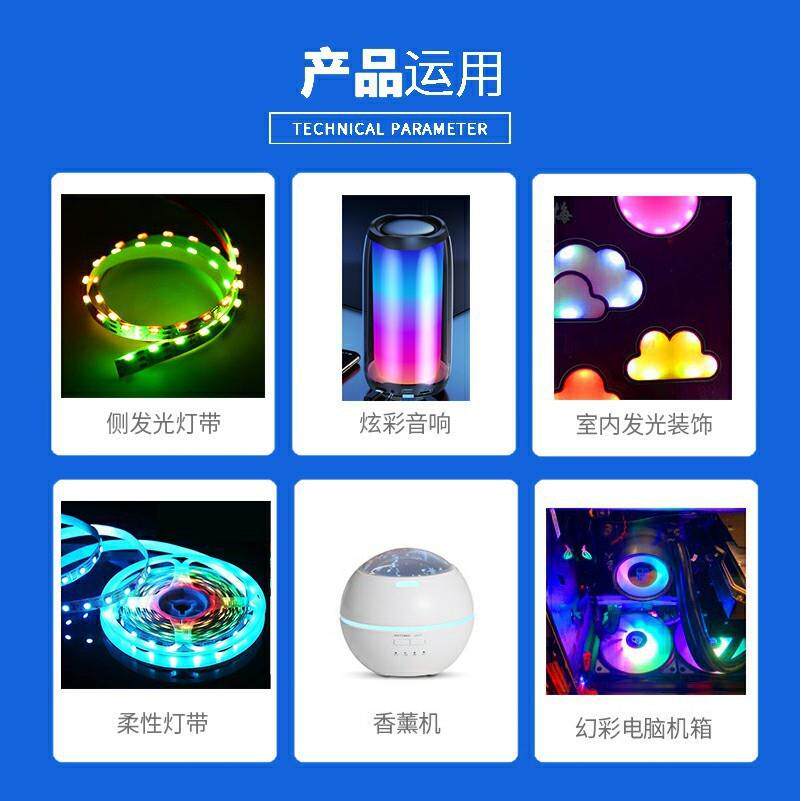 4020侧面幻彩氛围灯珠 rgb内置ic电脑机箱风扇灯驱合一侧发光灯珠