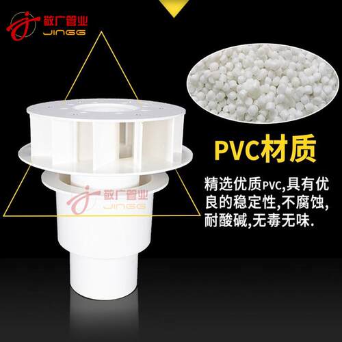 PVC排水管配件虹吸式雨水斗87型塑料重力DN110天台侧墙落水斗地漏