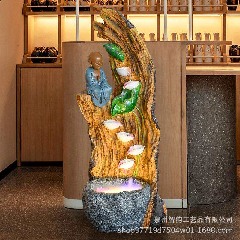 创意喷泉流水摆件客厅店铺公室庭院鱼缸风水招财假山造景装饰品