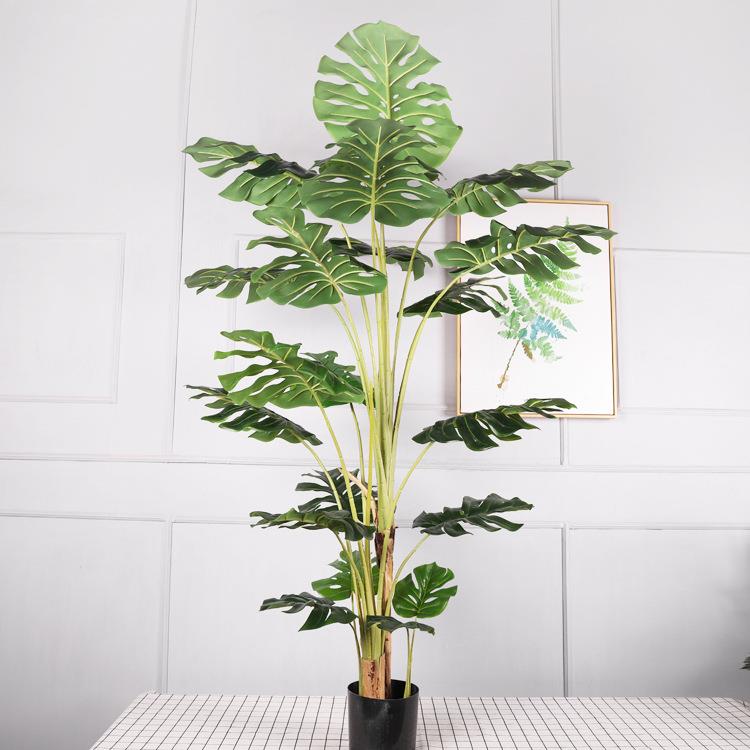北欧大型仿真龟背竹 室内装饰大号人造龟背叶 仿真绿植龟背竹盆栽