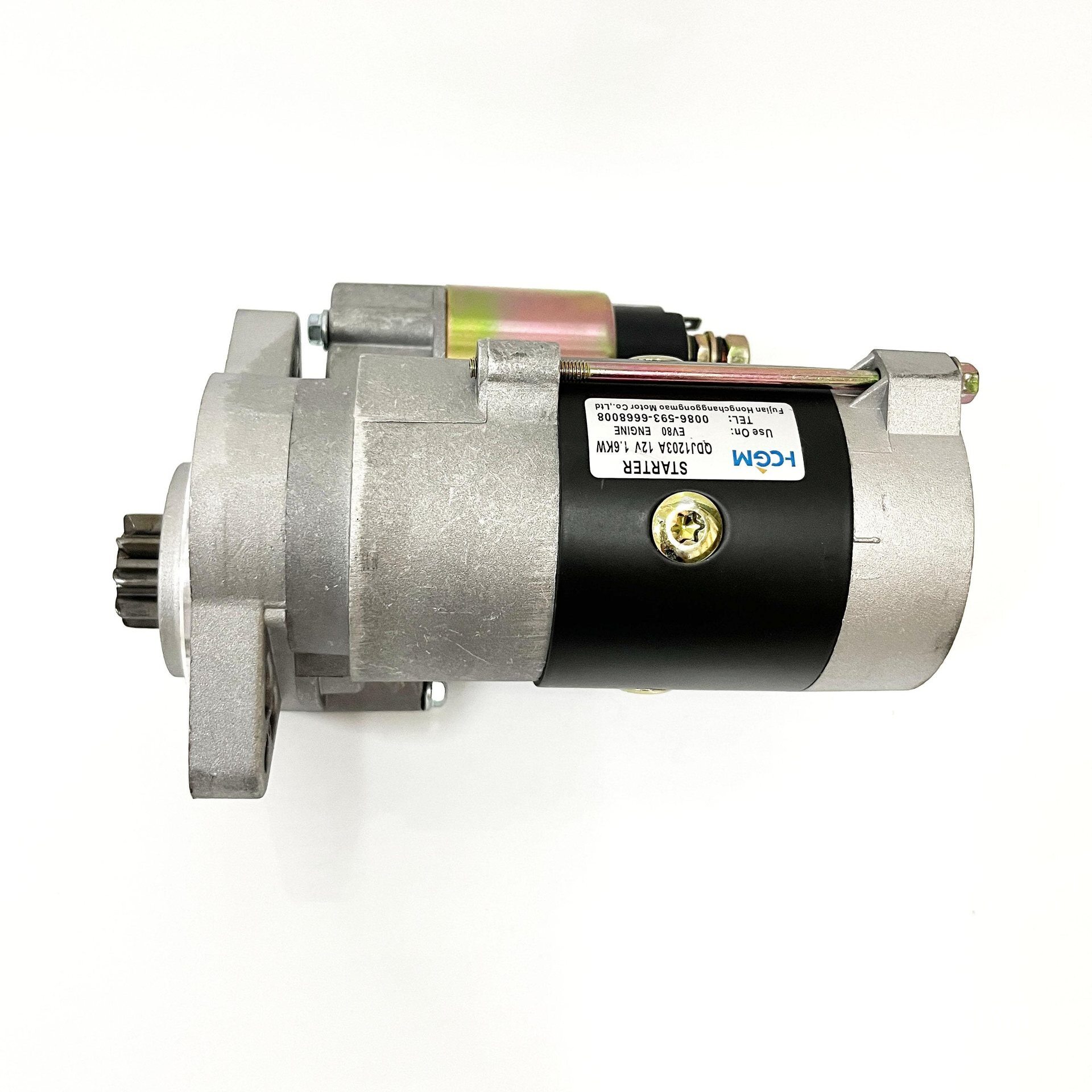 QDJ1203马达1.6KW12V9齿开普双缸柴油发电机起动机EV80启动马达