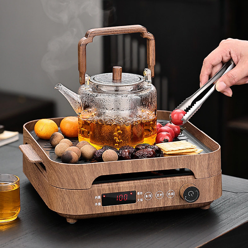 甄选2026新款围炉煮茶套装室内家用电烤火炉煮茶具器全套茶桌茶壶