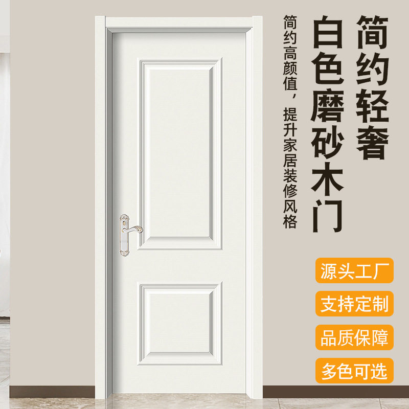 厂家室内复合木门WPC套装卧室门学校木门防潮防白蚁工程木塑门