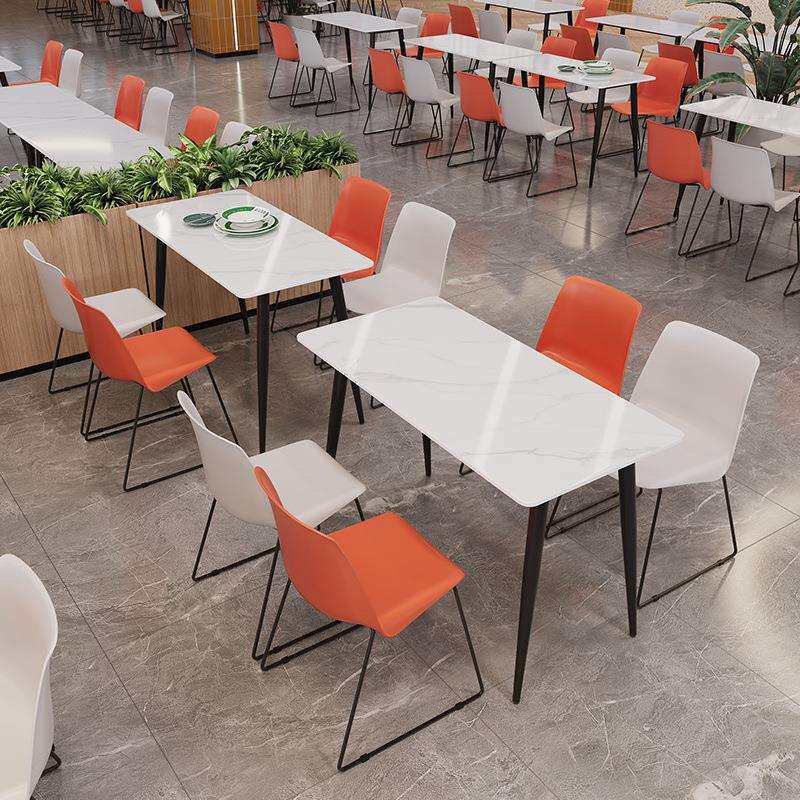 学校学生食堂桌椅商用公司工厂员工饭堂甜品奶茶店岩板餐桌椅组合