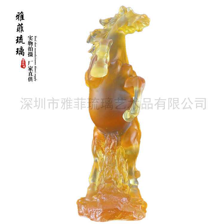 古法琉璃创意生肖马风云马家居办公开业客厅琉璃摆件厂家 装饰
