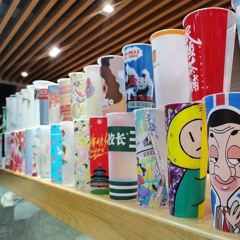 一次性奶茶包装四件套透明加厚塑料打包袋奶茶杯杯袋吸管封口膜