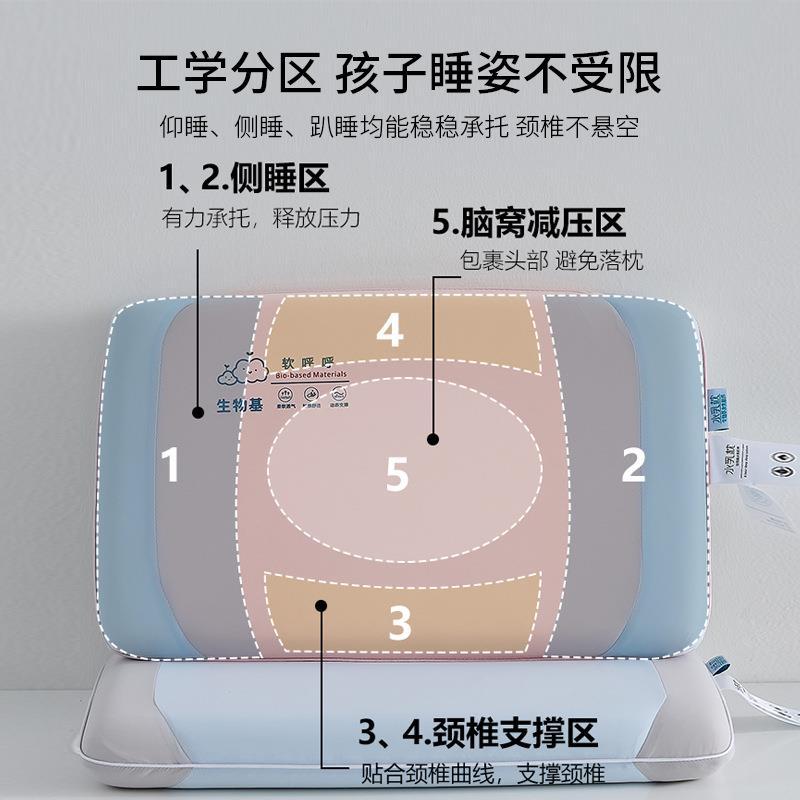 深睡记忆棉枕头儿童枕头小学生宿舍枕芯护颈椎宝宝专用单人一只装
