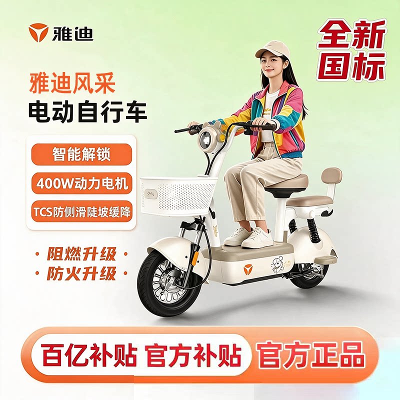 雅迪风采新国标48V21Ah智能电车