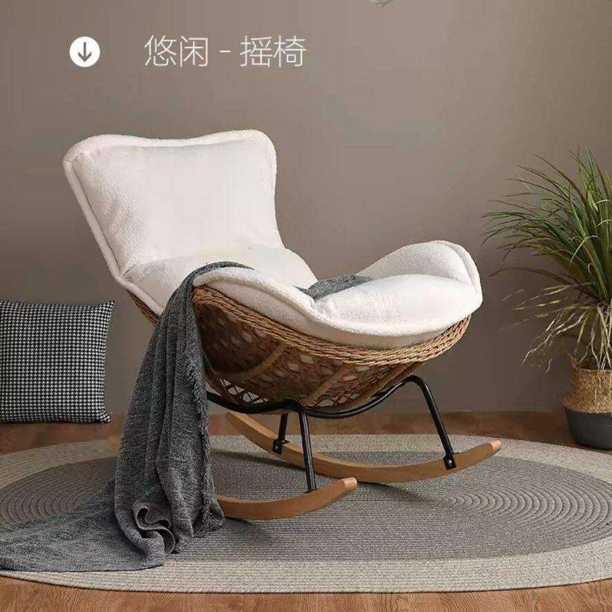 摇椅躺椅休闲藤编懒人沙发阳台家用人客厅户外网红龙虾摇摇藤椅