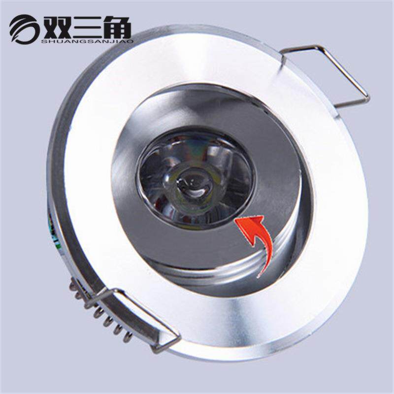 小1w牛眼灯LED天花灯筒灯开孔42mm-45mm高光砂银迷你220v射灯