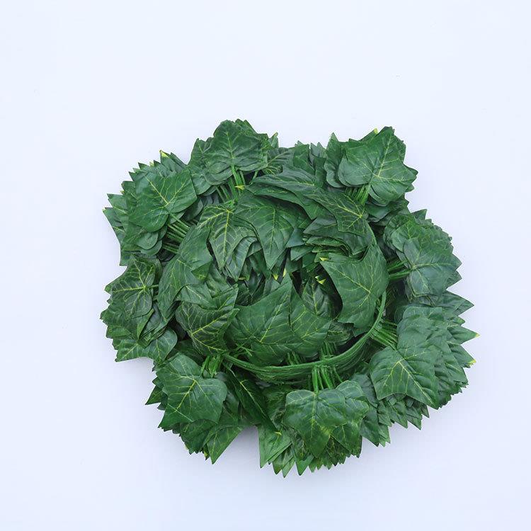 仿真花藤56片彩印藤条葡萄叶爬山虎藤条管道吊顶装饰假花藤条