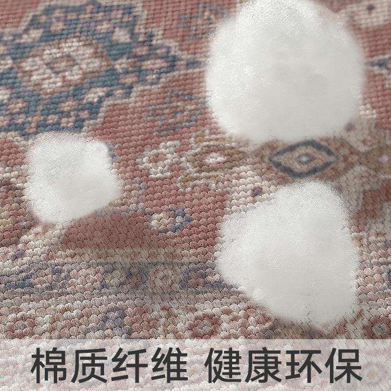 流苏卧室地毯复古纯棉床边脚垫耐磨耐脏吸水防滑地垫客厅长条垫子