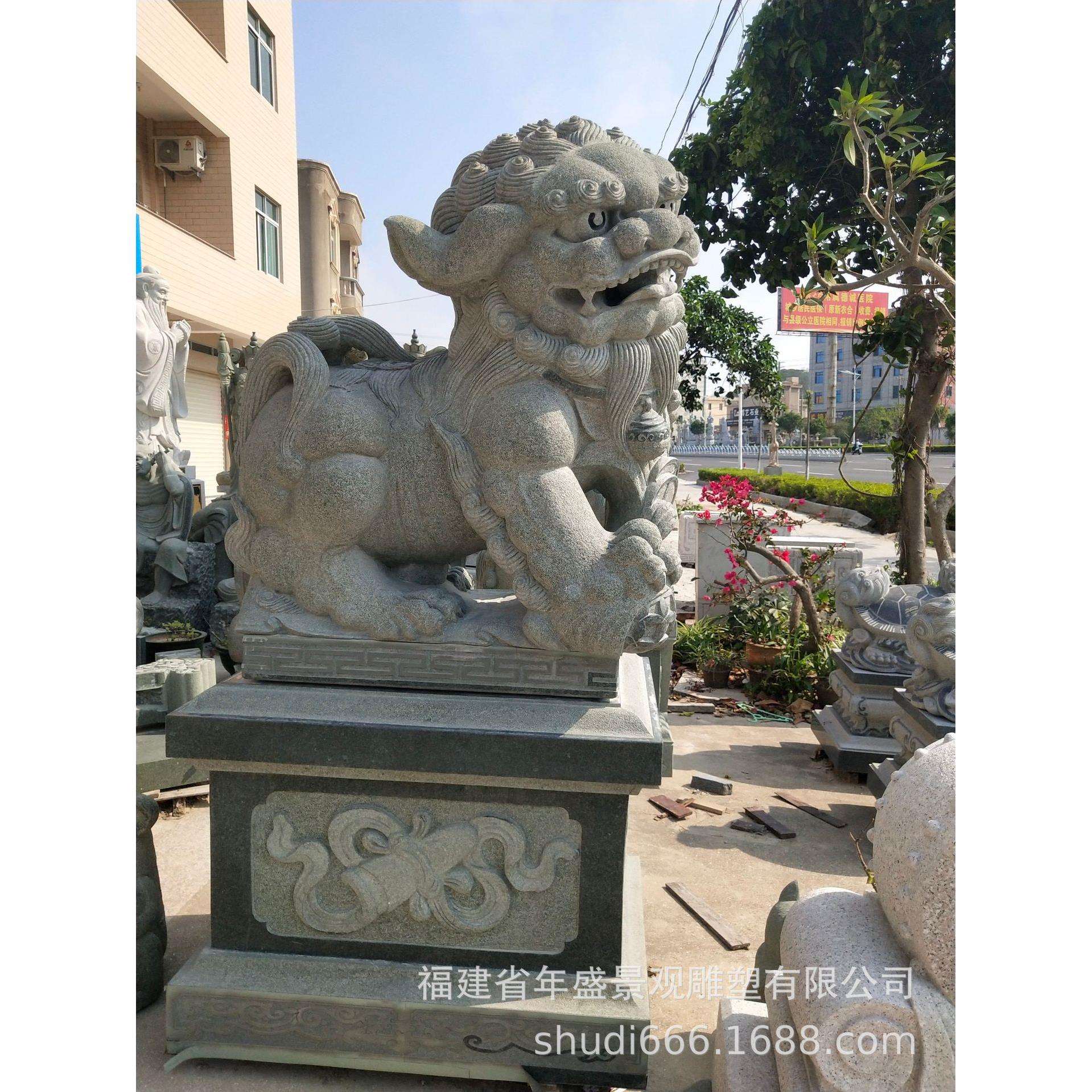 现货石雕公园石狮子福建精雕工艺南派狮子景区雕塑摆件石材雕刻狮