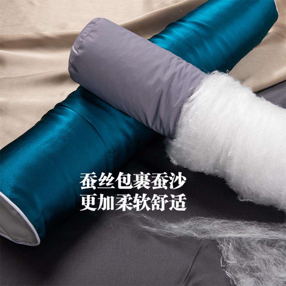 蚕砂护颈枕支撑型颈枕100桑蚕丝颈枕保护颈椎圆柱形天然蚕沙枕头