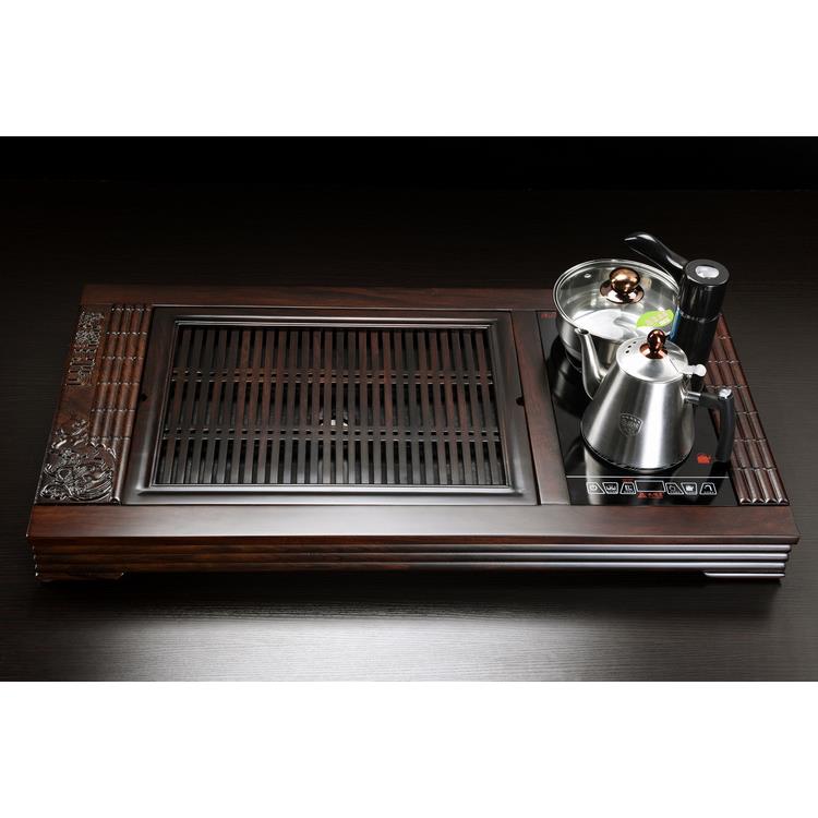 黑檀木茶盘茶具套装家用功夫陶瓷茶壶茶杯自动四合一实木茶台